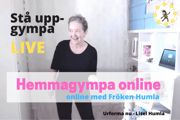 Hemmagympa online med Fröken Humla med bl a Stå upp-gympa live.